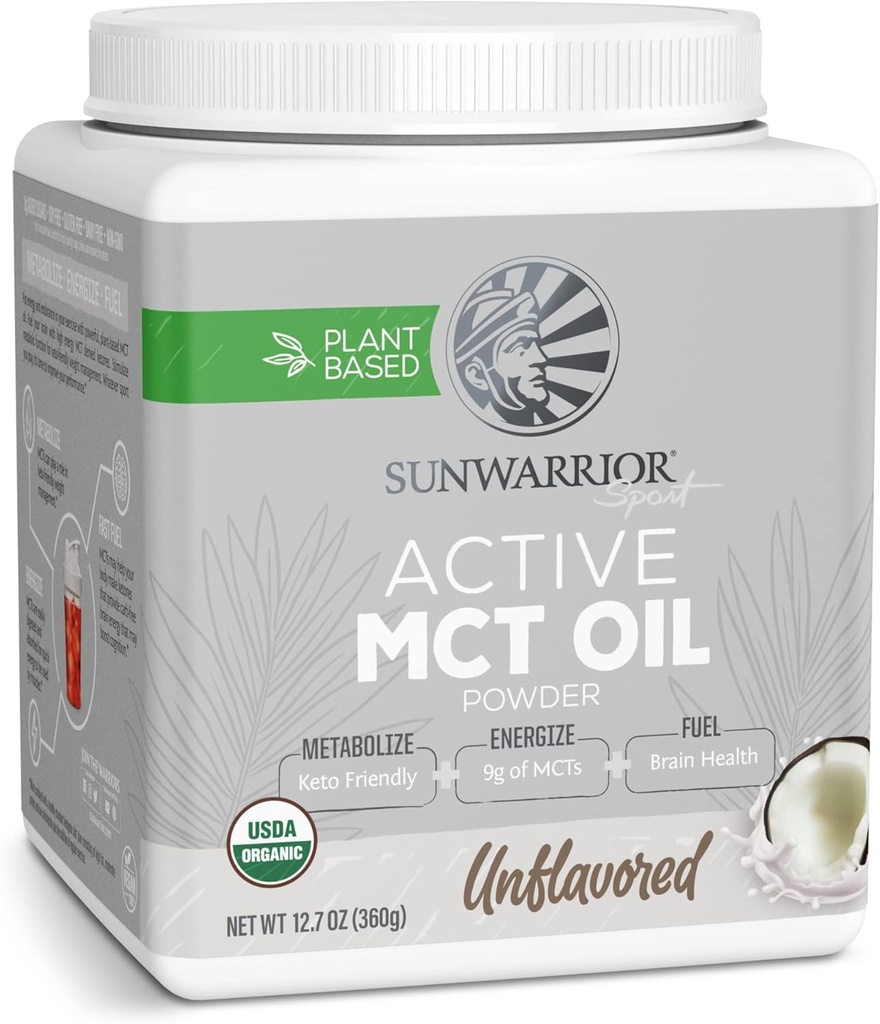Sunwarrior Organic MCT Oil Powder Supplement Medium-Chain Triglycérides Pure Coconut.