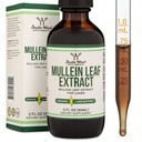 Suppléments en double bois Gouttes de feuilles de Mullein pour poumons, 2 FL OZ (60 portions), soutient la santé pulmonaire et respiratoire (meilleure absorption que les capsules)