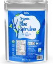 Le meilleur supplément bio en poudre de spiruline bleue - Sans odeur - Bulque 3LB - Vegan, non OGM, sans gluten, sans lait, bleu brillant Coloration - eau pure extraite