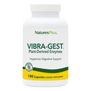 Natures Plus Vibra-Gest - 180 capsules - Supplément de soutien digestif végétarien avec probiotiques, enzymes de fruits et légumes vivants - Cultures vivantes naturelles - 180 portions