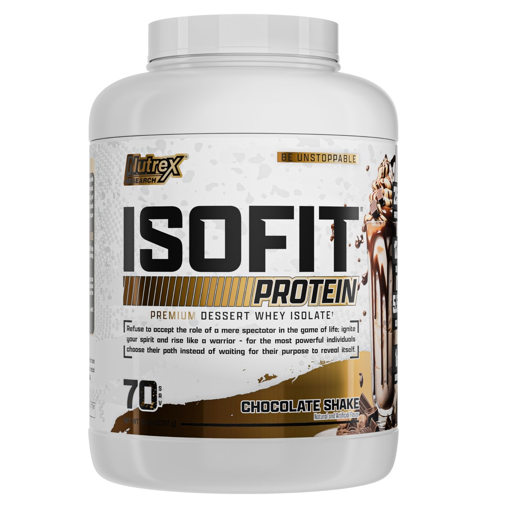 Nutrex Research IsoFit Whey Protein Powder Instantized 100% Whey Protein Isolate (70 Servings, Chocolate Shake)