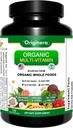 Complément alimentaire bio complet, Multi-vitamine: Immune, Soutien du cerveau et du cœur avec Prébiotiques et Postbiotiques. Sans gluten et sans soja - 120 capsules d'origine végétale