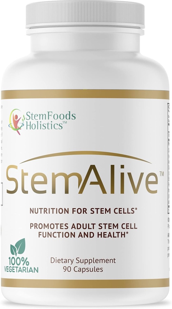 StemAlive - Promotion de la nutrition, de la fonction et de la santé des cellules souches, 90 capsules, provenant de sources 100% naturelles