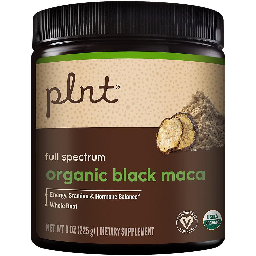 Bio en poudre de maca noire spectre complet - supporte l'énergie, l'endurance et l'hormone balance (8 oz./45 Servings)