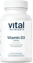 Éléments nutritifs vitaux Vitamine D 5000 UI de supplément Vitamine D3 d'os, de dents, de muscles sains* de la fonction cellulaire et immunitaire de l'absorption de calcium de 180 capsules de gluten, de lait et de soja