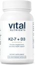 Nutriments vitaux Vitamine D3 + K2= 2000 UI=2 Vitamine D3 K2 Supplément de Vitamine D Complexe pour une santé des niveaux de calcium, des muscles et des os