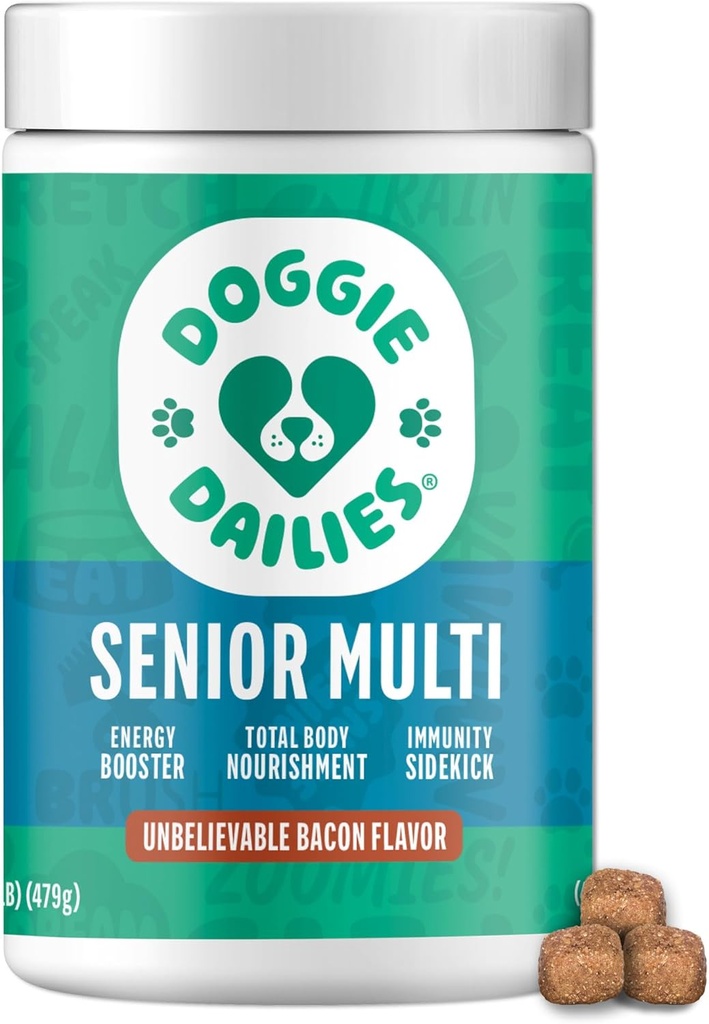 Doggie Dailies Senior Essentials Multivitamin for Dogs Soft ChewsSupport nutritionnel pour les articulations, la peau et le manteau, la digestion et le système immunitaire