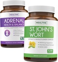 Adrenal & St. John's Wort (4-Meth Supply) Mood Harmony Pack - Support adrénal avec L-Tyrosine (120 Capsules) et St. John's Wort avec Powerfil 900mcg Hypericine 500mg par Capsule (120 Capsules)