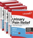 LEADER Soulagement de la douleur urinaire Résistance maximale, soulagement rapide de la douleur UTI, brûlure et urgence, soulagement de l'infection urinaire, chlorhydrate de Phénazopyridine 95 mg, 30 comprimés, 4-pack