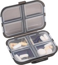 Travel Pill Organizer Small 8 Grid Compartments Pill Holder Box - Portable Medicine Container Case - Daily Weekly Medication Organizer