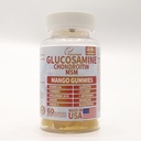 Glucosamine Chondroitin Gummies avec MSM 60 CT sans sucre Glucosamine Chondroitin Gummies Triple force pour la santé conjointe et le soutien immunitaire pour les adultes, les hommes et les femmes - Mango Flavor