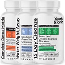 Youth & Tonic 3pk Detox Cleanse Kick-Off - Colon Cleanser & Water Loss Support - 15 Day Weight Management for Bloating & Water Retention Relief, Body, Gut & Colon Cleanse - 90 Capsules for Women & Men
