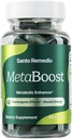 Santo Remedio MetaBoost, complément alimentaire, Enhancer métabolique, fournit un effet thermogénique, augmente la brûlure de calories, thé vert (thermogène), chrome et calcium, 60 comprimés, végétarien