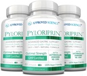 Pyloriprine scientifique approuvée - Soutien digestif avancé pour une estomac en bonne santé - Zinc L-Carnosine, Probiotique, Brocoli Sprout, Licorice déglycyrrhisée - 180 capsules - Approvisionnement de trois mois - Vegan