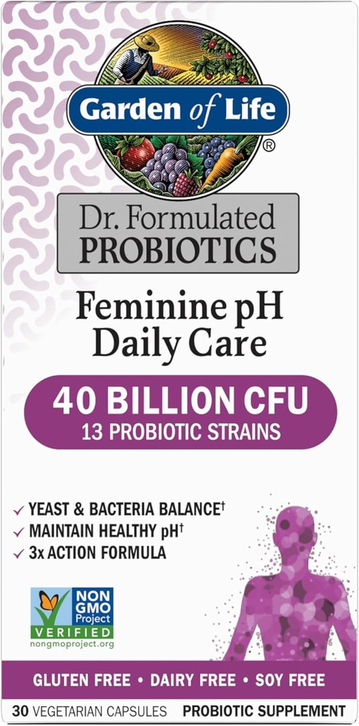 Jardin de la vie, Femini Ph Daily Care Probiotic Capsule, 30 Compte