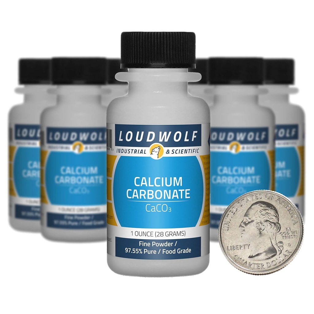 Carbonate de calcium / 10 onces / 10 bouteilles / 97,55 % de poudre d'aliments purs/fins