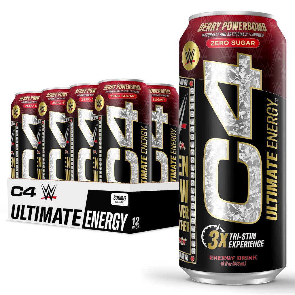 Cellucor C4 Ultimate x WWE-Showout Sugar Free Energy Drink. Expérience Tri-Stim avec 300mg Caféine + ThéCrine + Dynamine.