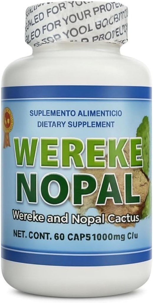 Capsules Wereke & Nopal – 60 Nombre (1000 mg chacune) – Supplément à base de plantes naturelles – Mélange mexicain traditionnel – Soutient le bien-être global et l'équilibre – par Lo + naturel