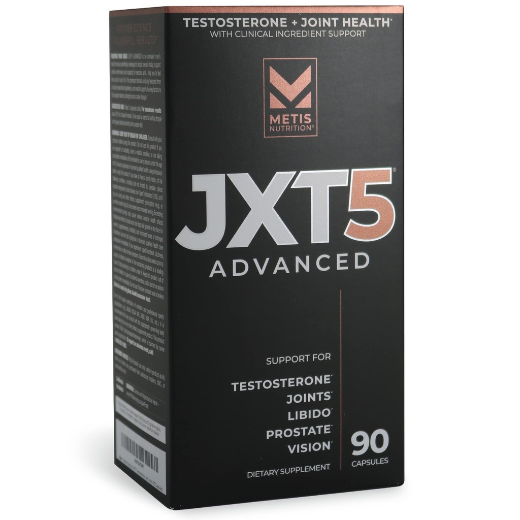 Santé conjointe JXT5 - Supplément santé des hommes de 5 en 1 à la libido, à la prostate et à la vision - Boost test, soutien articulaire et amélioration de l'énergie (90 capsules)