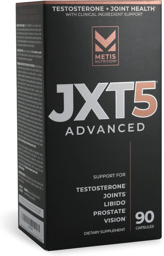 Santé conjointe JXT5 - Supplément santé des hommes de 5 en 1 à la libido, à la prostate et à la vision - Boost test, soutien articulaire et amélioration de l'énergie (90 capsules)