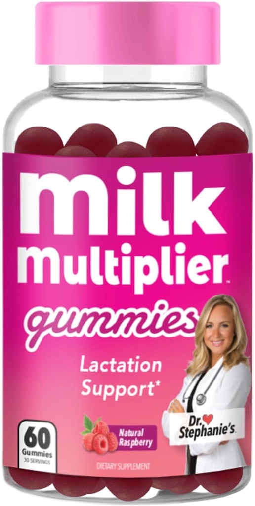 Gommies de soutien à l'allaitement multiplicateur de lait de la Dre Stephanie - Supplément d'allaitement sans fénugrek pour l'augmentation de l'offre de lait - avec le chardon, la graine de fenouil, l'Alfafa - Essentiels postpartum et soins infirmiers