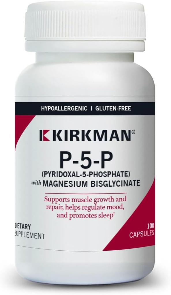 Kirkman – P-5-P (Pyridoxal 5-Phosphate, vitamine B-6 Métabolite) avec du bisglycinate de magnésium - Hypoallergénique