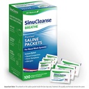 SinuCleanse Pré-Mixed Saline Packets pour les systèmes d'irrigation sinusale et nasale, 100 comtes, fabriqués aux États-Unis, tous naturels, de qualité pharmaceutique et équilibré en PH