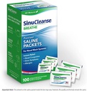 SinuCleanse Pré-Mixed Saline Packets pour les systèmes d'irrigation sinusale et nasale, 100 comtes, fabriqués aux États-Unis, tous naturels, de qualité pharmaceutique et équilibré en PH