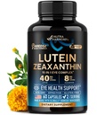 Vitamines oculaires - Suppléments de lutéine et de zéaxanthine - Supplément basé sur AREDS2 pour les aînés et les adultes - Soutien de la santé oculaire et de la vision - Safran, zinc, vitamines, cuivre, super verts - Fabriqué aux États-Unis, 60 capsules