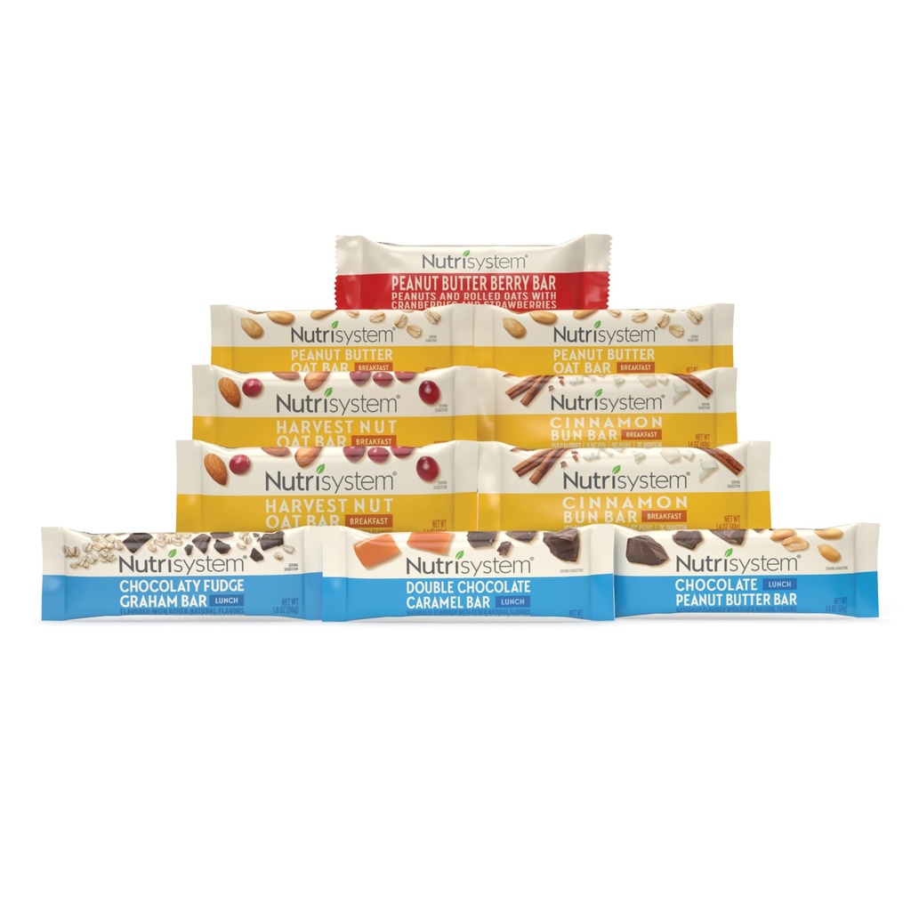 Nutrisystem® Breakfast and Lunch Bar Variety Pack, Helps Support Weight Loss - 10 Count