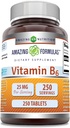Formules étonnantes Vitamine B6 Pyridoxine 25mg 250 Comprimés Suppléments