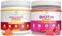 Purify Life Cider Vinegar & Biotin Bundle, Gummies pour la peau des cheveux et les ongles (Bulk - 90 Chews), Gut Health & Digestion, Immune Support, Detox, Métabolisme- Pas de capsules, pilules, comprimés ou sirop