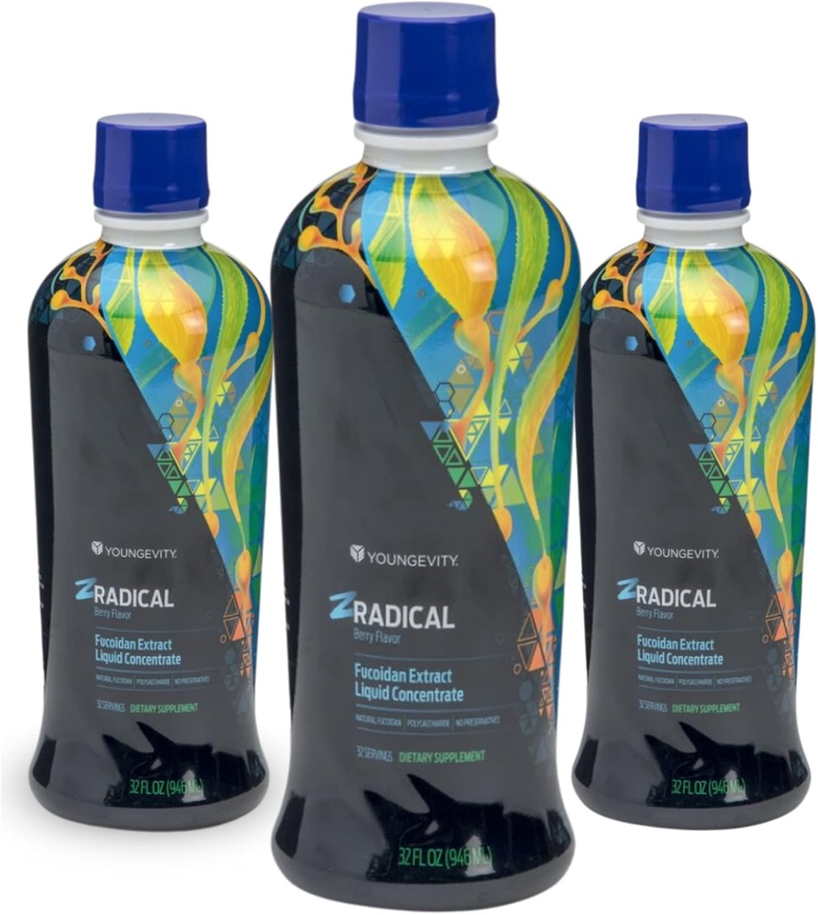 3 Set - Supplément de support immunitaire. La Jeunesse Zradicale. Pur Fucoidan boisson de santé 32 Ok