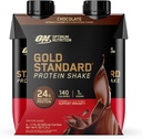 Optimum Nutrition Standard Gold Protein Shake, 24g Protein, Prêt à boire Secouer des protéines, Sans gluten, Vitamine C pour le soutien immunitaire, Chocolat, 11 Fl Oz, Pack de 4 (Packaging May Vary)