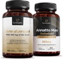 Premium Geranylgeraniol Plus Annatto Max DeltaGold – pour la santé cardiaque, le vieillissement en santé, le soutien immunitaire et le bien-être global – Geranylgeraniol 60 Capsules – Annatto Max 60 Capsules