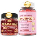 NEVISS Sans sucre 1Pack Gommies de racine de Maca et 2Pack Myo-Inositol et D-Chiro Gommies d'inositol
