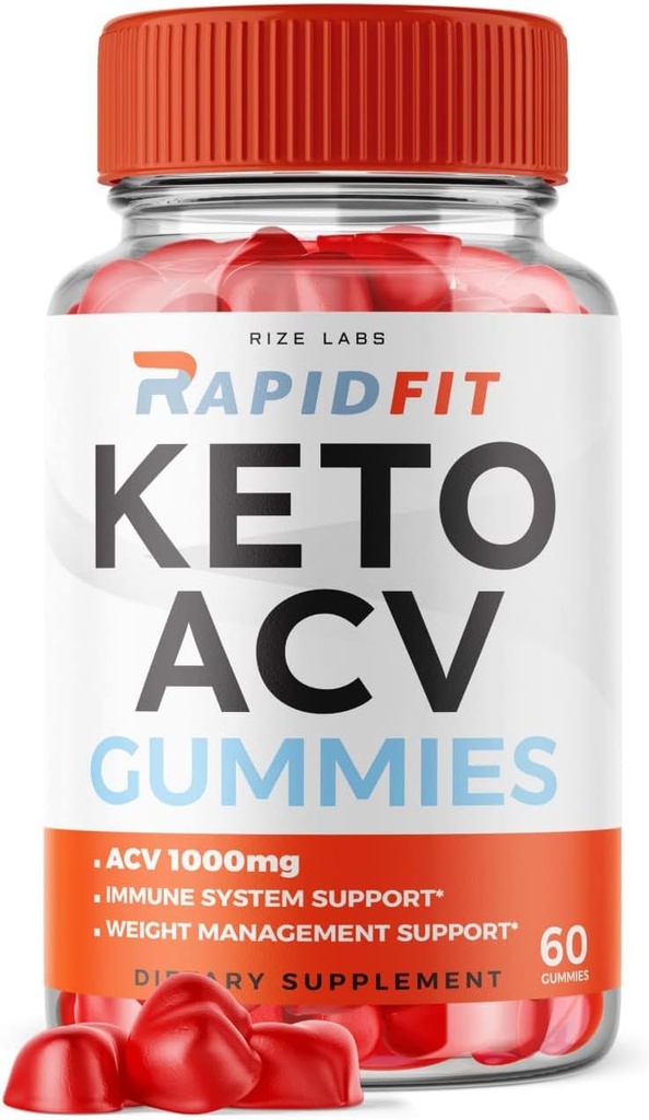 Rize labs Rapid Fit Keto ACV Gummies pour la perte de poids avancée avec supplément de vinaigre de cidre de pomme Belly Fat Extra Strength Gomitas (60 Gummies)