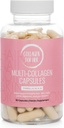 Collagène pour elle : Capsules multicollagènes pour femmes (Types I, II, III, V, X,) Peptides de collagène hydrolysés, supplément de vitamine pour cheveux, peau, ongles et soutien articulaire (90 ct.)