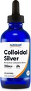 Argent Colloïdal Nutricost 4oz - Bouteilles en verre bleu de cobalt, Argent Colloïdal Bio-Active