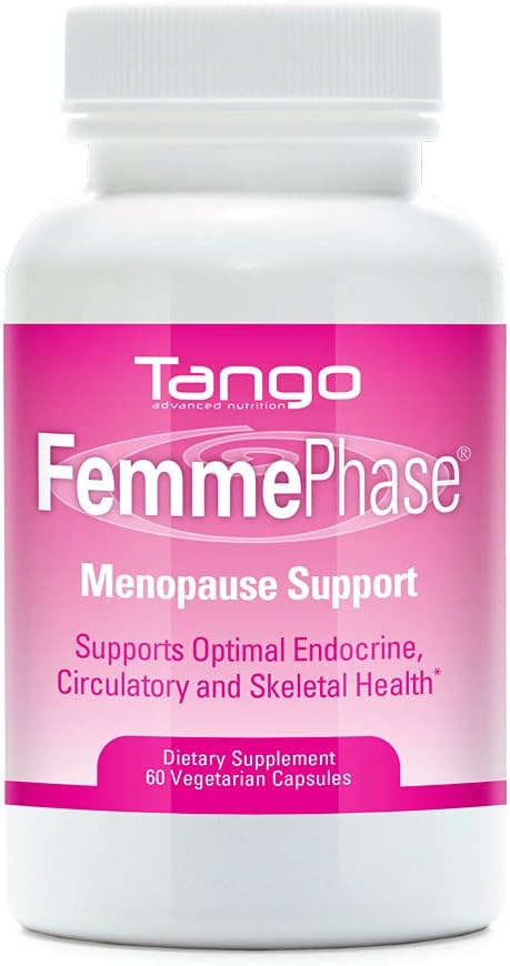 Formule avancée de soutien à la ménopause de FemmePhase: supplément à base de plantes tout naturel pour les flashes chauds, les crampes, la fatigue, la sueur nocturne et les changements d'humeur (60 capsules végétariennes)