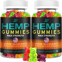 Gommies de chanvre Avancé Extra Strength for Rеstful Nap - (2 Pack) Huile de chanvre biologique pure haute puissance infusée Gommies de gros ours - Gommy de chanvre 100% naturel pour les adultes pomme