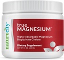NatureCity TrueMagnésium Très absorbant Magnésium Chélaté Bisglycinate en poudre mélange (60 portions) - supplément de magnésium pour le sommeil et pour soutenir la santé osseuse et les muscles