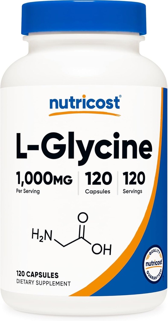 Nutricost L-Glycine 1000mg, 120 Capsules, végétariennes, non OGM et sans gluten
