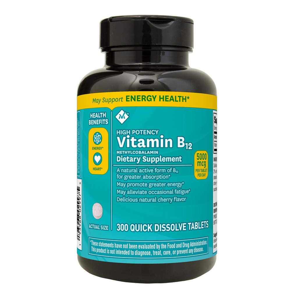 Membre marque vitamine B12 méthylcobalamine, complément alimentaire 300 ct.