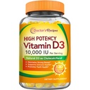 Recettes du médecin Vitamine D3 10000 UI, Bons, Dents et Immunissance, Non-OGM, Pas de gélatine, Gluten ou soja, 120 softgels végétariens