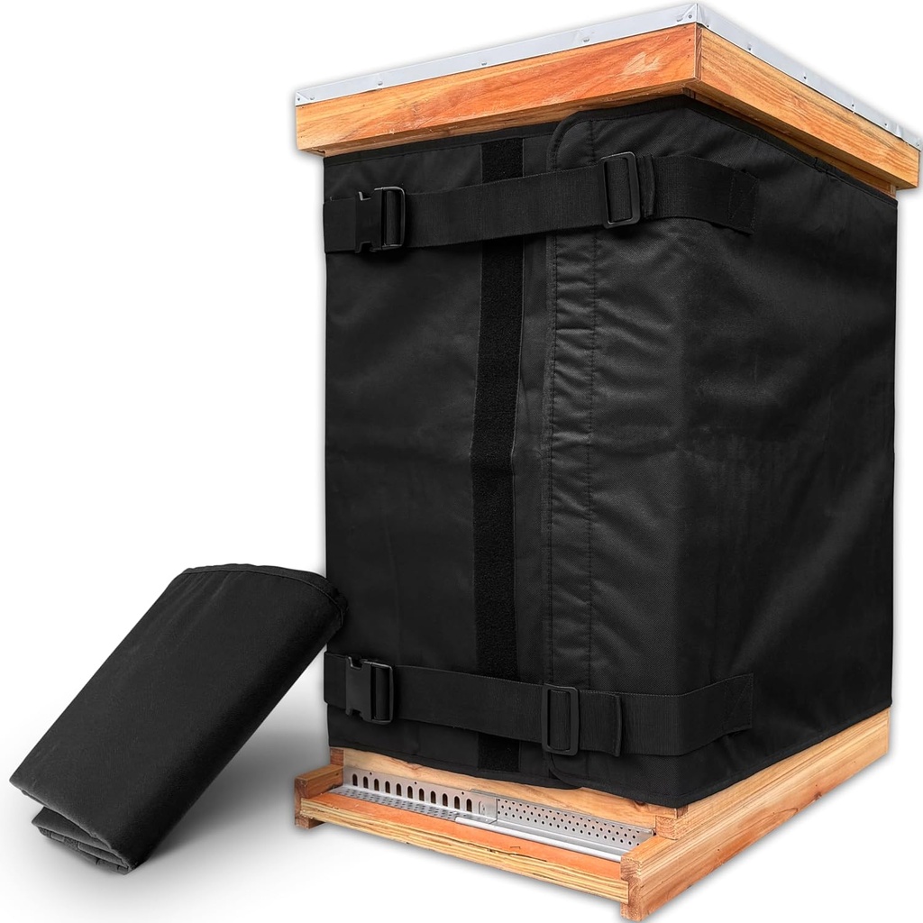 Hiver Hive Wrap pour 8 et 10 ruches à cadre, Approvisionnements réglables en apiculture, 600D Oxford Isolated Cover, Imperméable, Windproof, Léger, Eco-Amis, Réutilisable, 75,98" x 23,6"