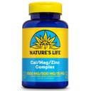 NATURE'S LIFE Cal Mag Zinc Complex 1000mg / 500mg / 15mg - Supplément de zinc de magnésium de calcium avec/vitamine D et Boron - Bone Health, Muscle and Heart Health Support, garantie de 60 jours, 25 portions, 100 capsules