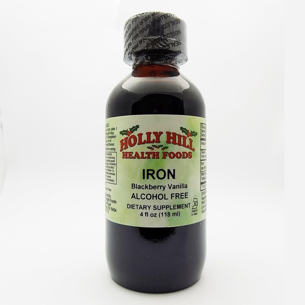 Holly Hill Health Foods, Fer sans alcool, BlackBerry Vanilla, 4 Onces