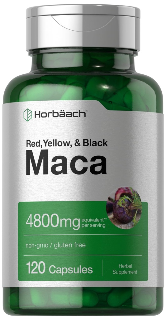 Horbäach Capsules de racine de Maca pour hommes et femmes
