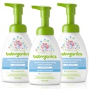 Bébéganics Sans alcool Mousse mains sanitizer, bouteille de pompe, sans parfum, 8,45 oz, 3 Pack